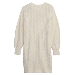 Gap Kids Cable-Knit Sweater Dress in Cream, Size L